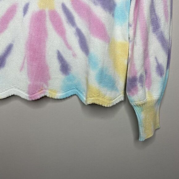 DESIGN 365 Sweater Women XS Tie-Dye Pullover NEW Pink Purple Yellow Cotton Blend - Picture 3 of 8